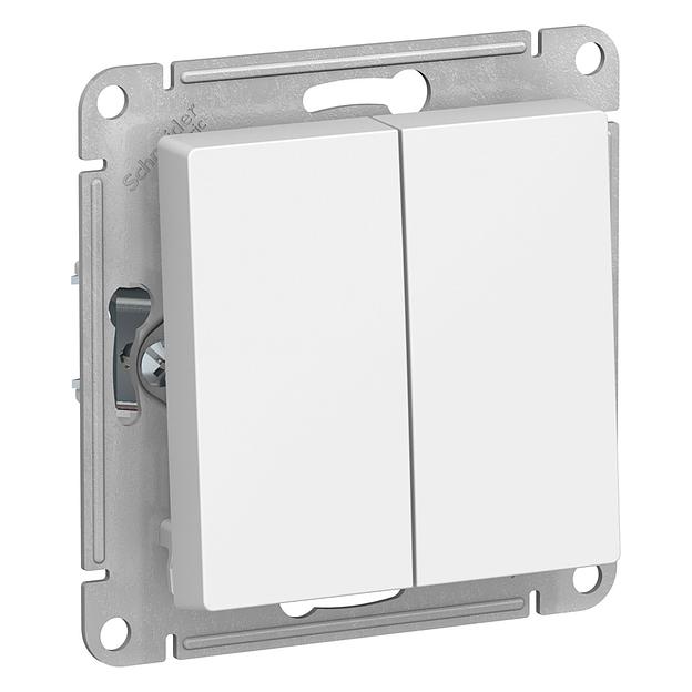 Systeme electric ATN000165 ATLASDESIGN 2-клавишный ПЕРЕКЛЮЧАТЕЛЬ, сх.6, 10АХ, механизм, БЕЛЫЙ фото 1