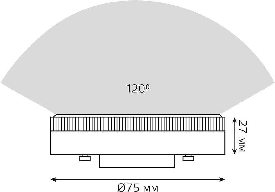 Лампа светодиодная Gauss 108008111 11Вт цок.:GX53 таблетка 220B св.свеч.бел.теп. (упак.:10шт) фото 6