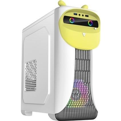 GameMax Корпус Cute OWL W-Y без БП (Midi Tower, ATX, Бело-желтый, 1*USB3.0 + 2*USB2.0, 2*120мм) фото 1