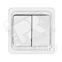 Валери Выключатель двухклавишный белый скрытый фото 1
