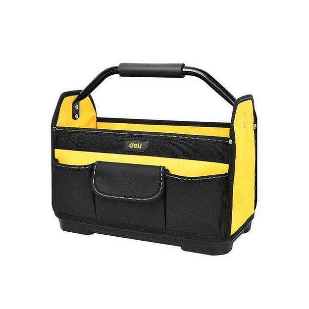 Сумка для инструментов каркасная с жестким пластиковым дном Deli DL586111 7 карманов, без плечевого ремня, ткань Оксфорд 600D фото 1