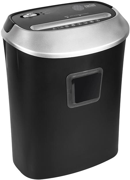 Шредер Cactus CS-SH-P6 черный (секр.P-4) фрагменты 10лист. 21лтр. скрепки скобы пл.карты фото 3