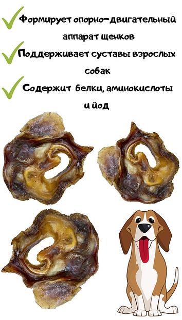 Ухо говяжье внутреннее нарезка лакомство для собак 200 г ОПТ фото 4