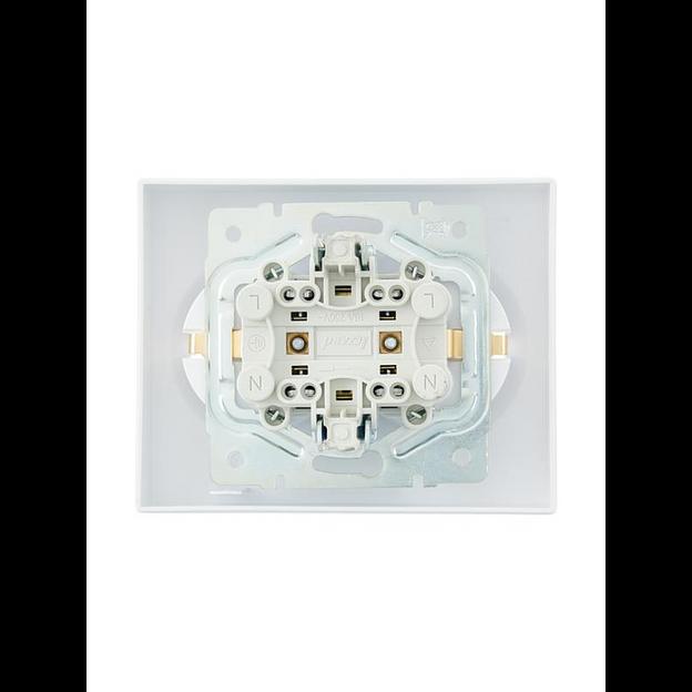 Розетка 2-м СП VESNA с заземл. ПБТ бел. LEZARD 742-0200-127B фото 4