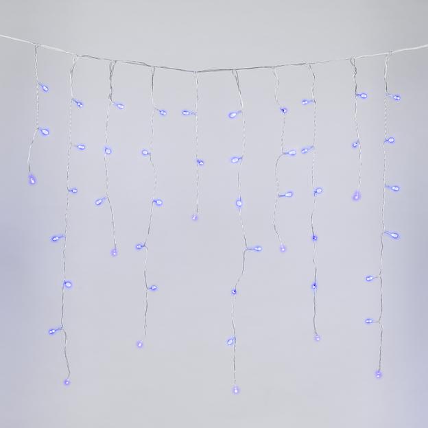 Бахрома светодиодная с эффектом мерцания 2м Соединяемая 100 светодиодов Синий свет Провод прозрачный ULD-B2007-100/TTK BLUE IP44 фото 4