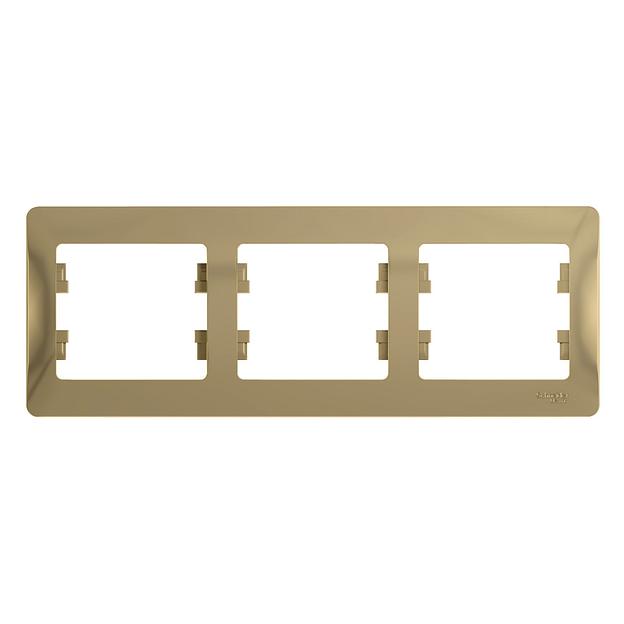 Systeme electric GSL000403 GLOSSA 3-постовая РАМКА, горизонтальная, ТИТАН фото 1