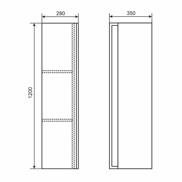 Шкаф-пенал для ванной Uperwood Barsa 35*28*120 см, подвесной, белый/дуб сонома фото 6