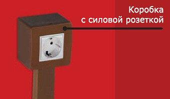 Коробка в сборе с силовой розеткой, коричневая (розница) фото 1