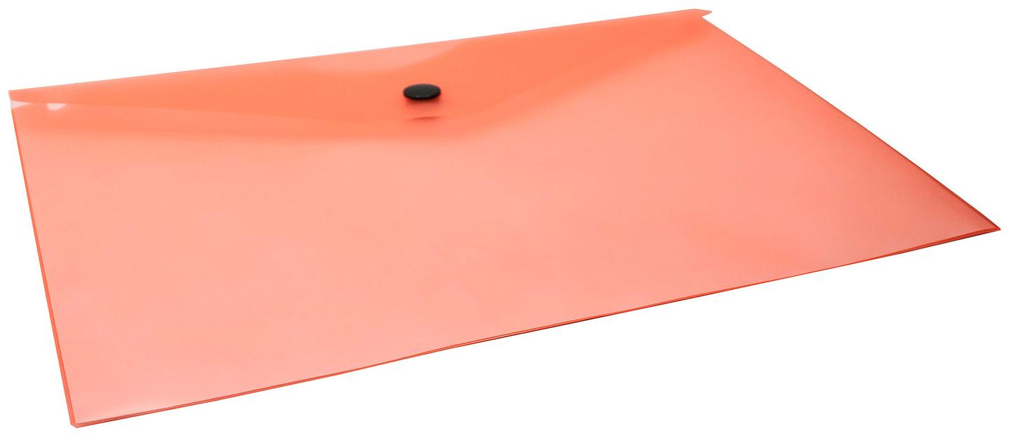 Конверт на кнопке Бюрократ Double Neon DNEPK804A5OR A5 пластик 0.18мм оранжевый фото 2