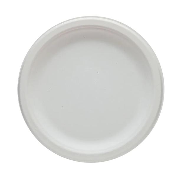 Тарелка круглая одноразовая ЭкоПак из древесной целлюлозы (биоразлагаемая) 172 мм для холодных и горячих блюд, белый 25 шт фото 3