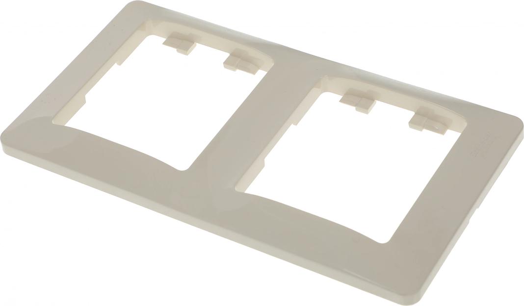 Рамка Schneider Electric Glossa GSL000206 накладная 2x вертикальный монтаж пластик бежевый фото 1