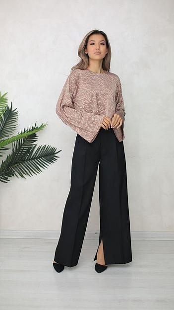 Женская блуза бежевая в горох, Опт фото 1