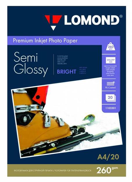 Фотобумага Lomond 1103301 A4/260г/м2/20л./белый полуглянцевое для струйной печати фото 1