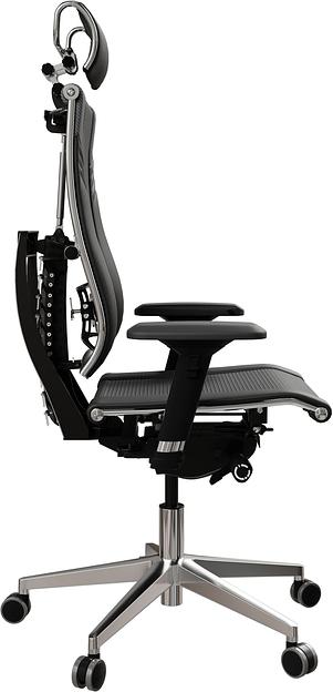 Кресло руководителя Метта Yoga 4DT B2-15D - YM93+Infinity+carbon черный сетка/кожа с подголов. крестов. алюминий хром (комплект 1шт) фото 5