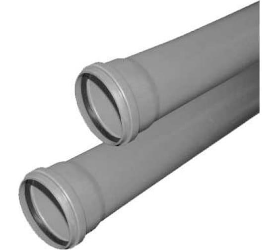Труба канализационная 110x1500 мм, толщина 2.2, PP однораструбная, серая фото 1