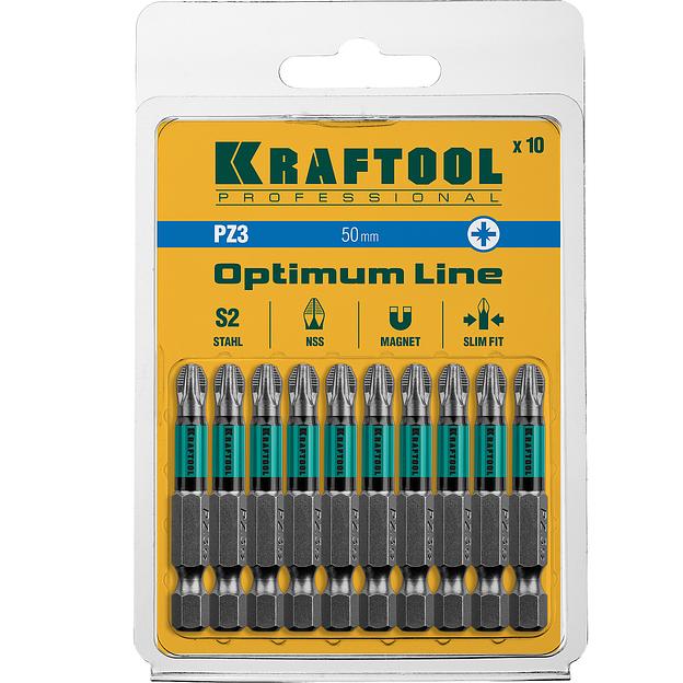 KRAFTOOL Optimum PZ3, 50 мм, 10 шт, биты (26124-3-50-10) фото 3