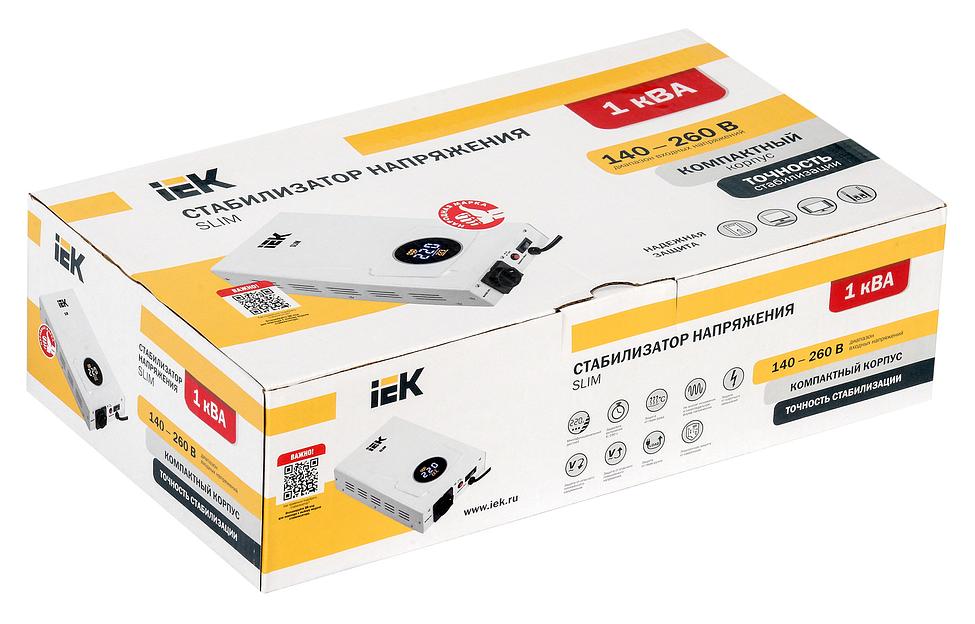Стабилизатор напряжения IEK Slim 1кВА однофазный белый (IVS22-1-001-09) фото 2