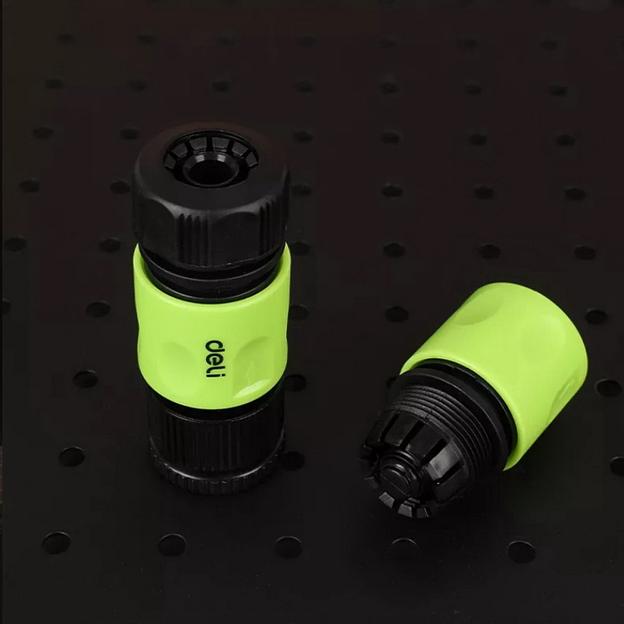 Набор соединителей для поливочных шлангов 3 шт 1/2" Deli DL8799 1/2" быстросъемный коннектор с аквастопом, 1/2" быстросъемный коннектор, штуцер 1/2"-3/4", ударопрочный пластик фото 3