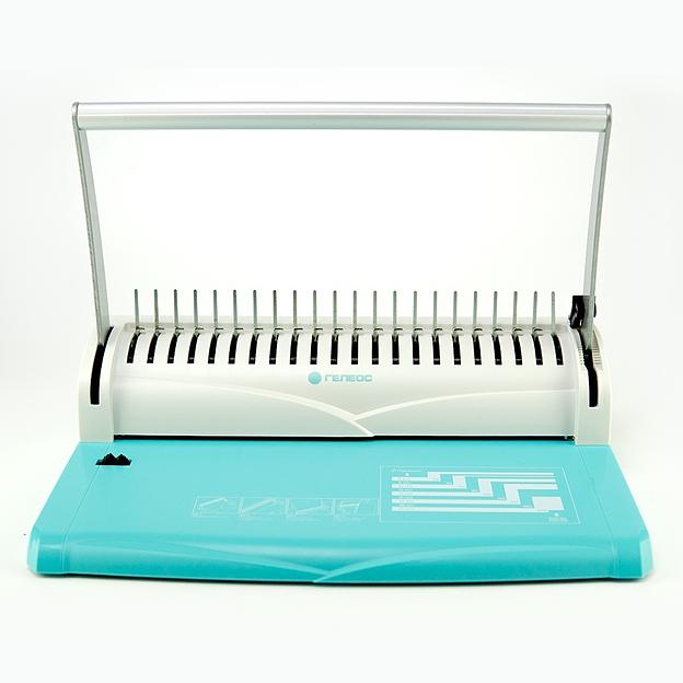 Переплетчик ГЕЛЕОС БП-13+ бирюзово-белый на пластиковую пружину Гелеос БП-13+ бирюзово-белый (БП13пбб) фото 2