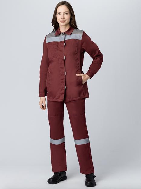 Костюм женский рабочий «Весна 1 СОП NEW» бордовый, опт фото 2