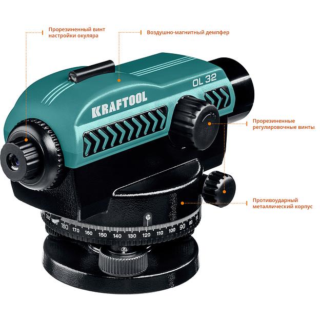 KRAFTOOL OL-32 100 м, оптический нивелир (34520) фото 3