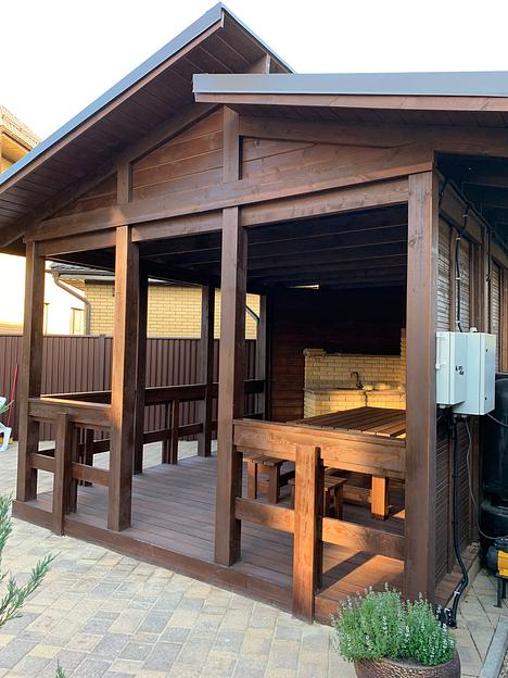 Беседка нестандартной формы (прямоугольная трапеция) размером 7х4  фото 1