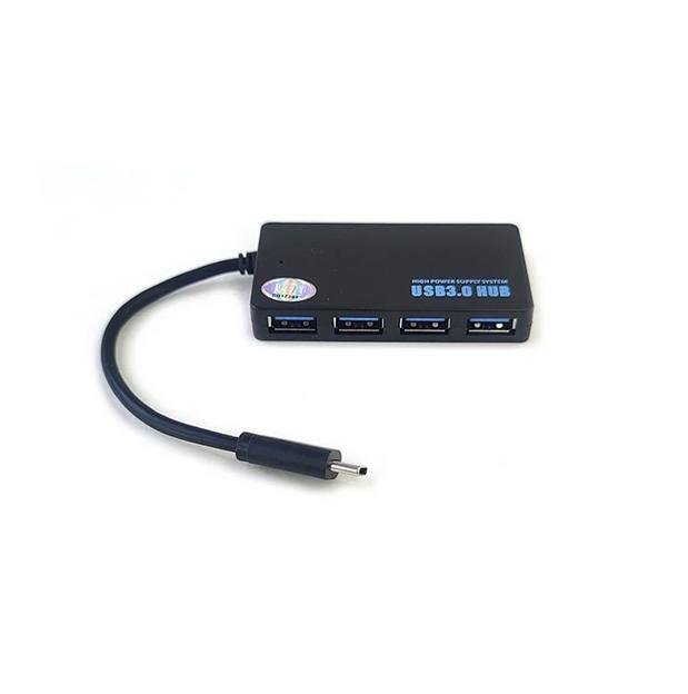 Переходник USB Хаб 4-х портовый высокоскоростной Type-C, черный, опт фото 1