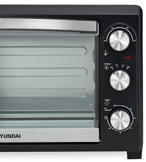 Мини-печь Hyundai MIO-HY073 26л. 1500Вт серебристый/черный фото 7