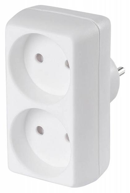 Сетевой разветвитель Buro BU-PS2-W (2 розетки) белый (пакет ПЭ) фото 1