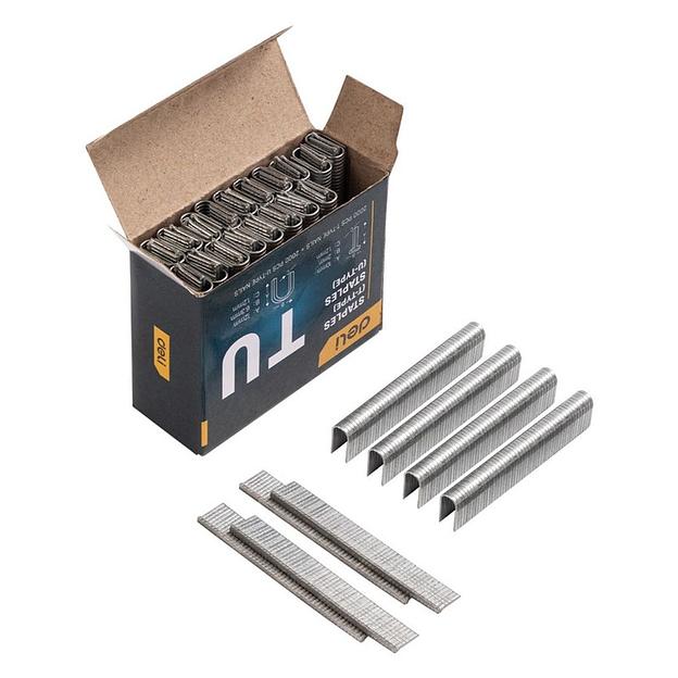 Степлеры, пистолеты, заклепочники Deli Мебельный степлер Deli DL238104 с набором скоб (2000шт D-тип, 2000шт Т-тип, 2000шт U-тип) фото 6