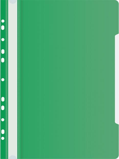 Папка-скоросшиватель Бюрократ PS-P20GRN A4 прозрач.верх.лист боков.перф. пластик зеленый фото 1