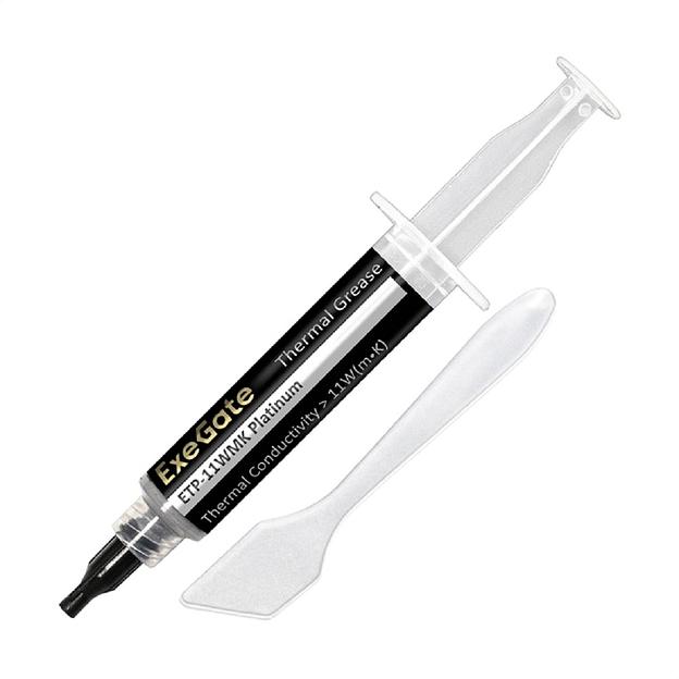 Exegate EX293372RUS Термопаста ExeGate ETP-11WMK Platinum (11 Вт/(м•К), 8г, шприц с лопаткой) фото 1