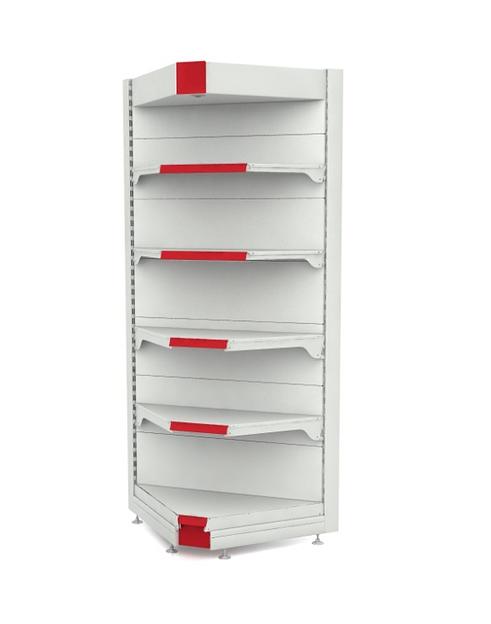 Стеллаж пристенный «Русь угол» 2,25 м (базовая полка-50) фото 1