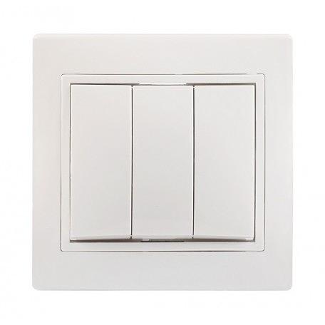 Iek EVK30-K01-10-DM ВС10-3-0-КБ Выключатель 3кл 10А КВАРТА (белый) фото 1