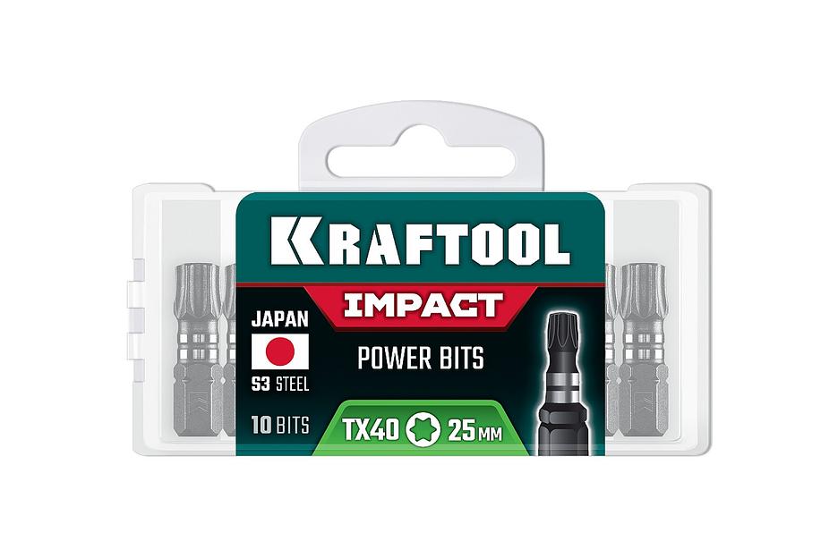 KRAFTOOL Impact TX 40, 25 мм, 10 шт, ударные биты (26195-40-25-S10) фото 2