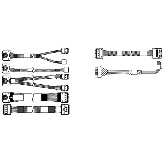 Комплектующие корпусов Lenovo ThinkSystem SR650 V3 2.5" Chassis Front BP2 SAS/SATA Cable Kit фото 1