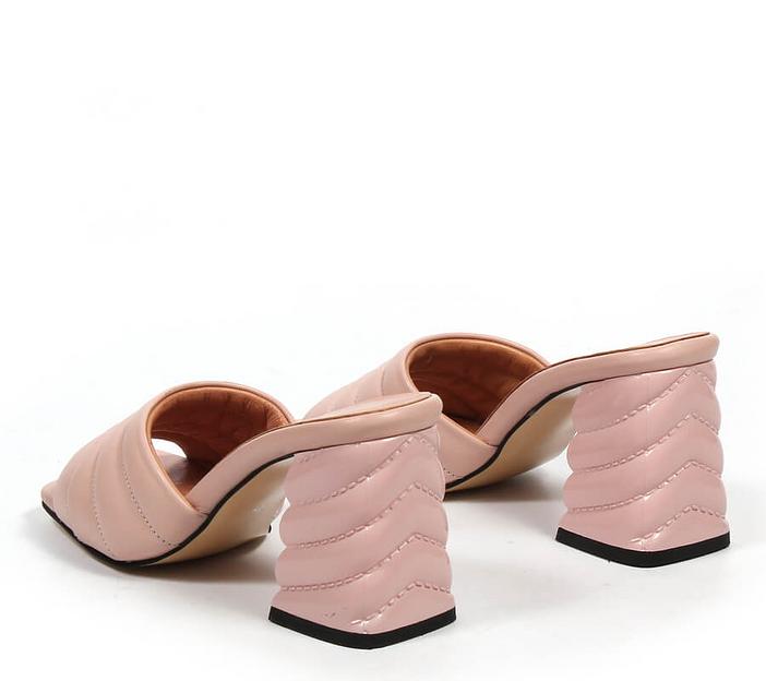 Сабо женские TAIS из натуральной кожи на каблуке, арт.101-n пудра ОПТ фото 4