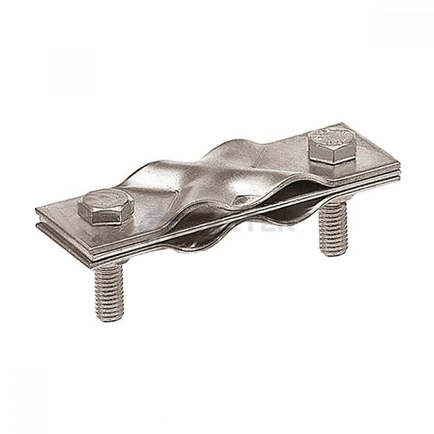 Зажим заземления полоса/пруток - полоса/пруток диагональный, оцинк. фото 1