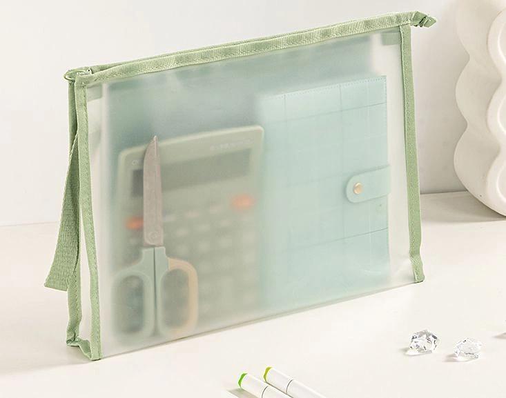 Папка на молнии ZIP Deli PP109GREEN A4 ЭВА прозрачный внутр. цвет молнии зеленый 2 внутр. кармана фото 2