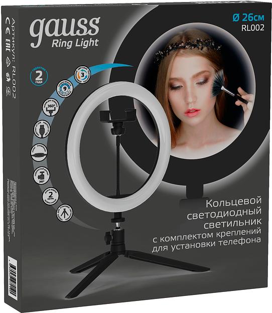 GAUSS RL002 Светодиодный светильник кольцевой ДНБ-14ВТ, USB, пульт управления в комплекте (3 цветовые температуры),диаметр 16см, IP20 Gauss фото 6