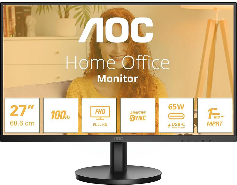 Монитор AOC 27" Basic-Line 27B3CA2 черный IPS LED 1ms 16:9 HDMI M/M матовая 250cd 178гр/178гр 1920x1080 100Hz DP FHD USB 3.4кг фото 2