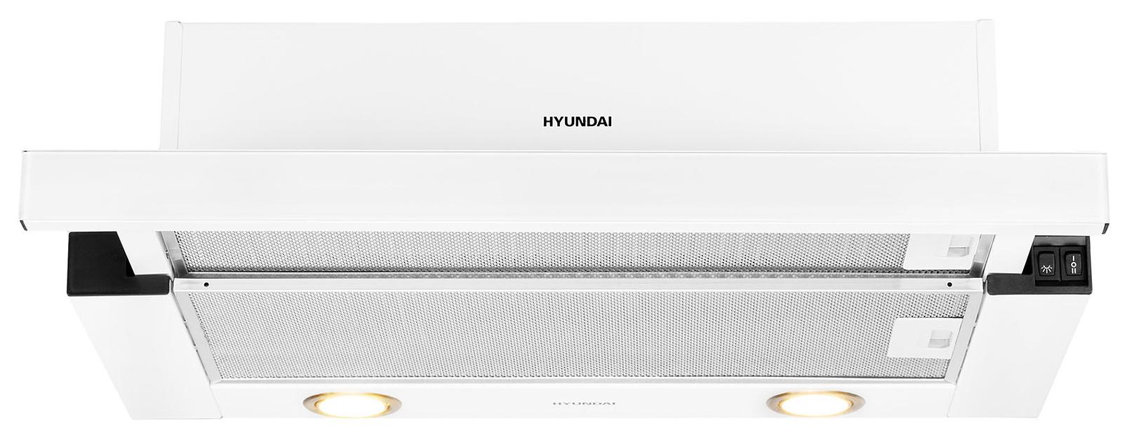 Вытяжка встраиваемая Hyundai HBH 6236 WG белый управление: кнопочное (1 мотор) фото 2