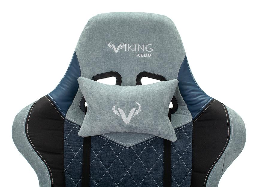 Кресло игровое Бюрократ VIKING 7 KNIGHT Fabric синий текстиль/эко.кожа с подголов. крестовина металл фото 7