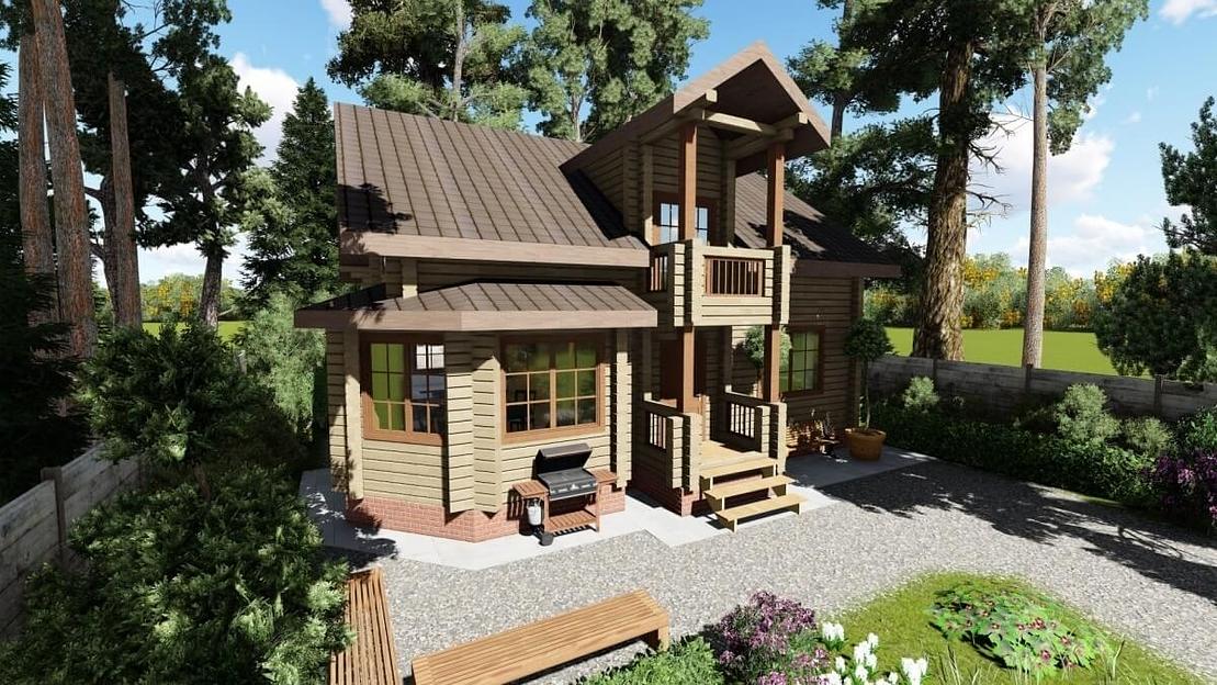 Проект дома из бруса «Хусаинов» фото 1