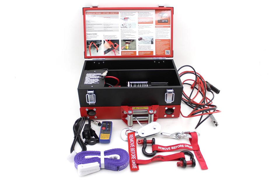 Лебедка переносная электрическая 12В 3500 lbs сталь ОПТ фото 3