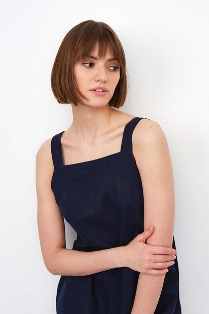 Сарафан короткий  D010_NAVI/Темно-синий  фото 3