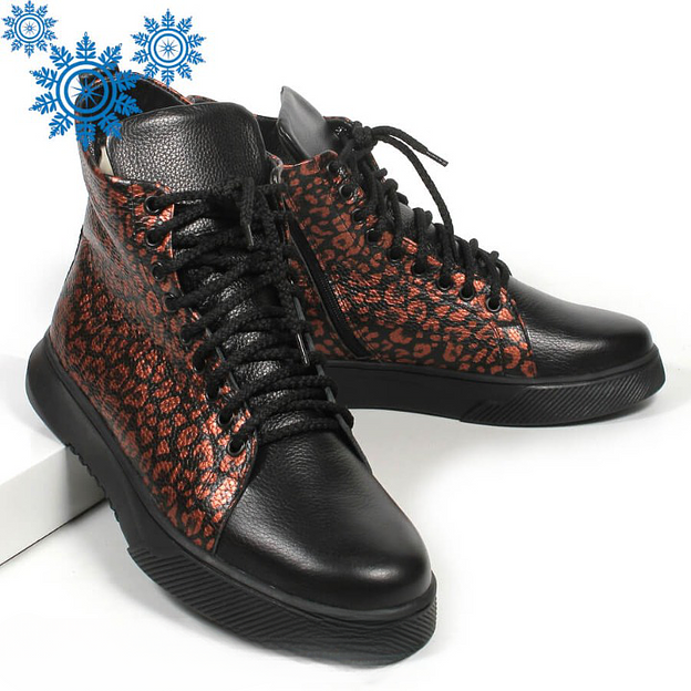 Зимние ботинки TAIS на шнурках с молнией, арт.MT238-2-Ш чёрно-бронзовый ОПТ фото 8