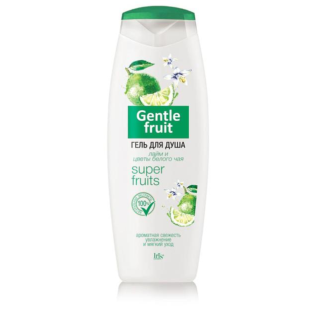Iris cosmetic gentle fruit гель для душа лайм и цветы белого чая 400 мл фото 1