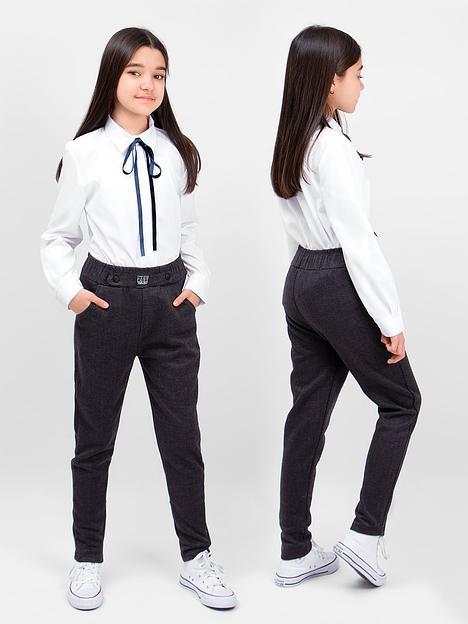 Брюки для девочки Соль&Перец тёмно-серый, арт.SP24151 ОПТ фото 2