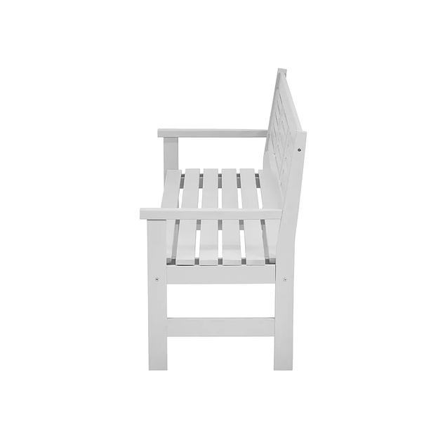 Скамья деревянная для сада и дачи, для 3-х человек Хольмен светло-серая ОПТ фото 5